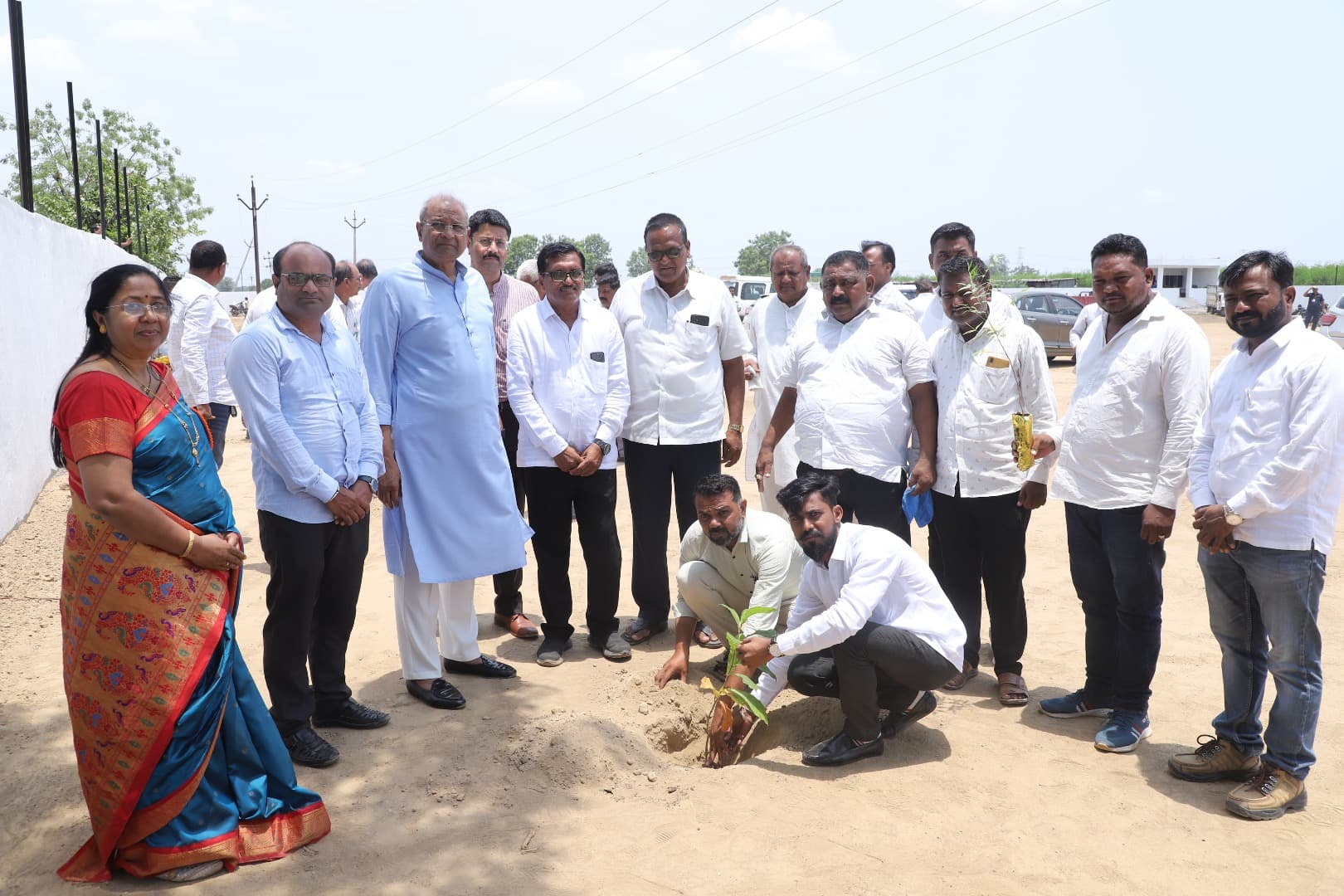 A tree plantation drive with Bhupeshbhai and local leaders